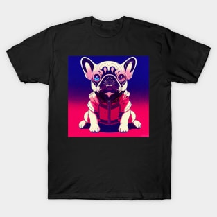 Dog Frenchie as 80's anime Akira T-Shirt